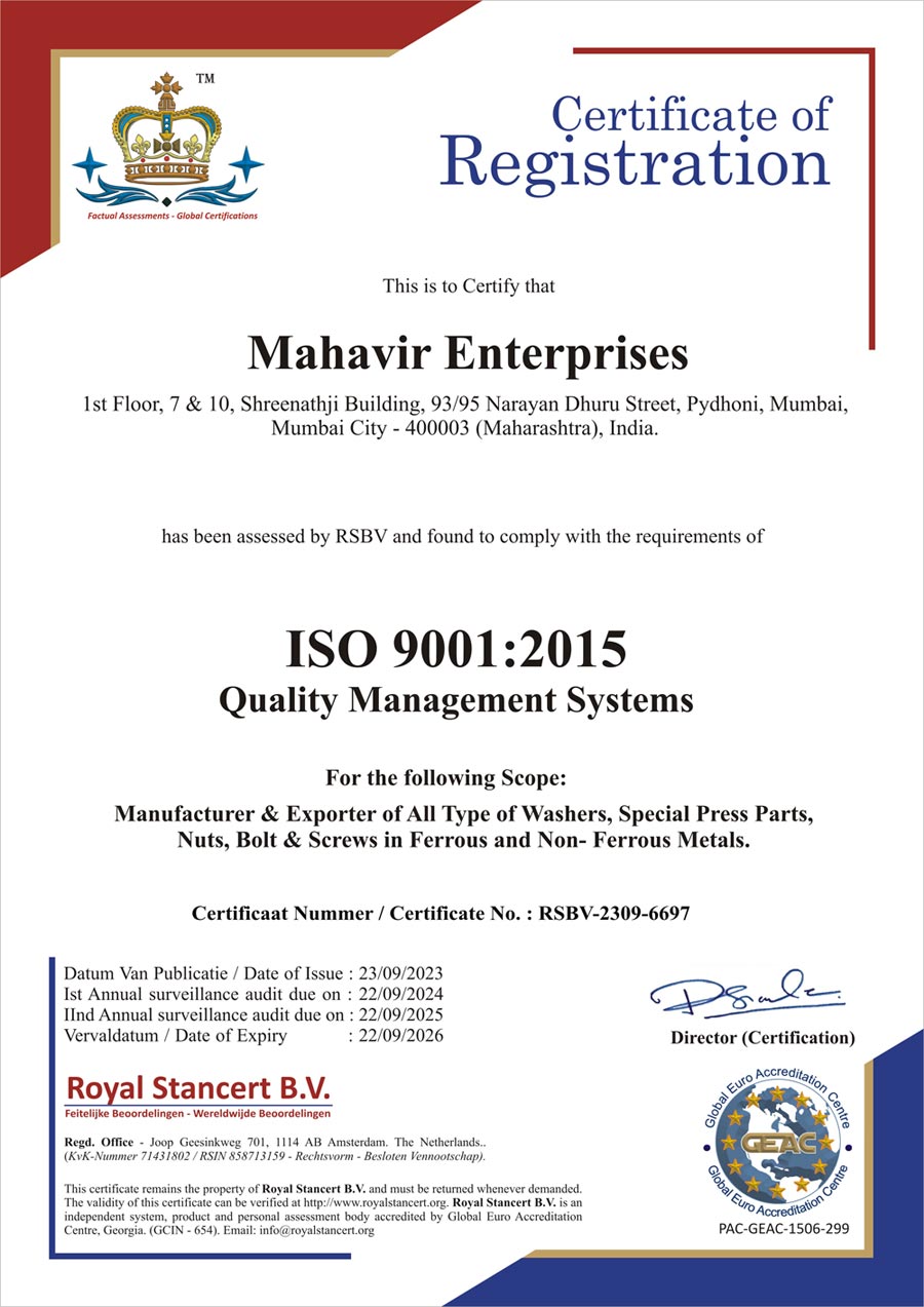 ISO certificate